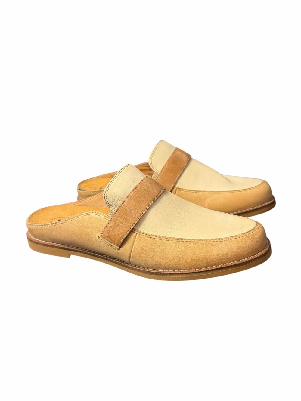 Taos Royal Sandal Loafers Stone Off White Women's SIZE 8 New Slip On Leather